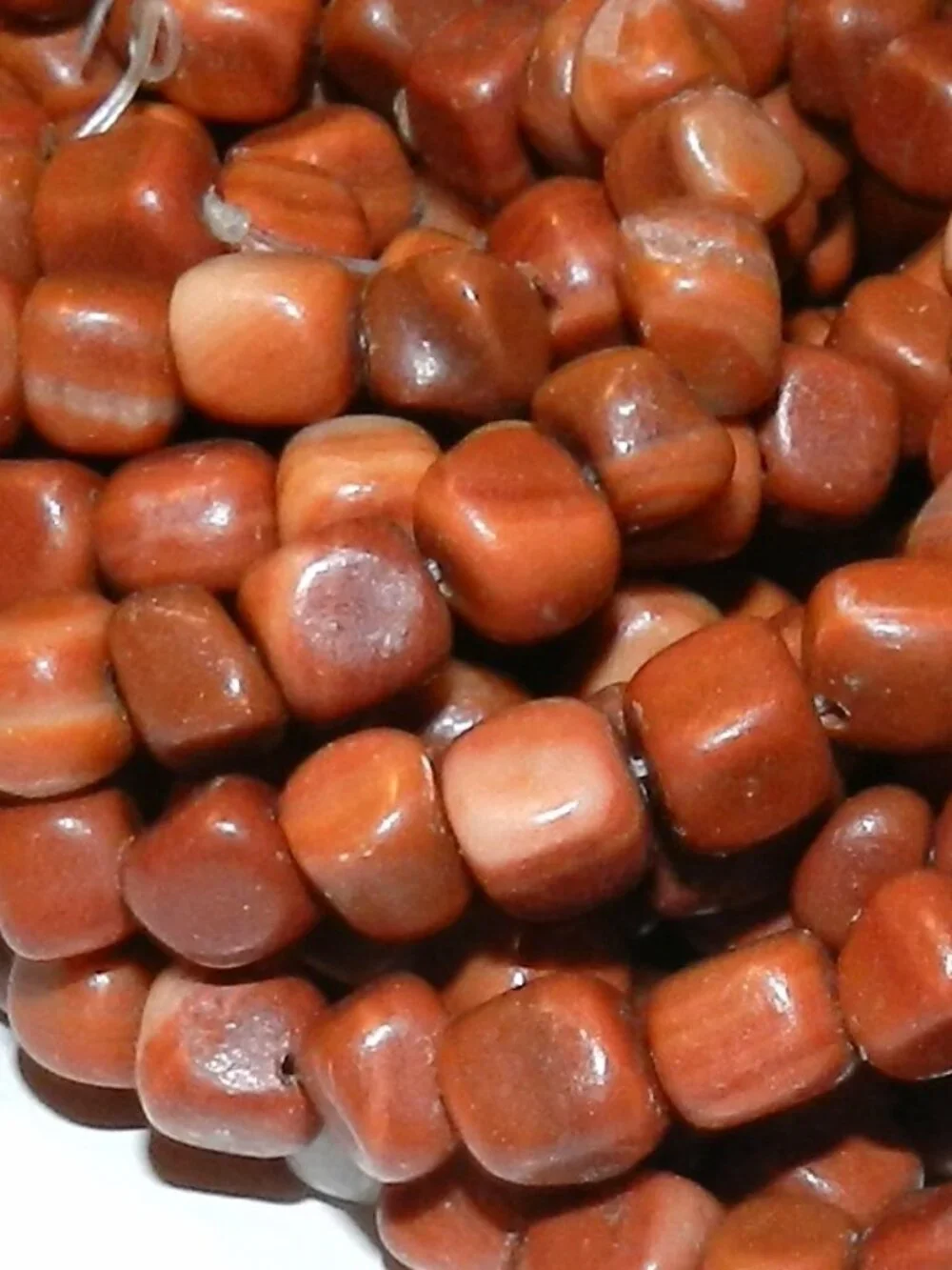 NG1376 Red Malachite Small 4mm - 7mm Polished Nugget Pebble Marble Gemstone Bead
